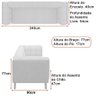 Sofá 3 Lugares 240cm Coin Pu Caramelo | Bouclé Suave Off White - Sallar Home - 5