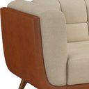 Ver imagem 6 de Sofá 3 Lugares 240cm Coin Pu Caramelo | Bouclé Suave Off White - Sallar Home