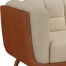 Sofá 3 Lugares 240cm Coin Pu Caramelo | Bouclé Suave Off White - Sallar Home - 6