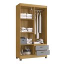 Ver imagem 3 de Guarda-roupa Solteiro 4 Portas 2 Gavetas Rp2426 Ipê/griseo - Decibal