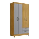 Ver imagem 2 de Guarda-roupa Solteiro 4 Portas 2 Gavetas Rp2426 Ipê/griseo - Decibal