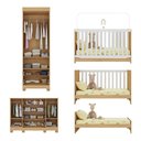 Ver imagem 5 de Quarto de Bebê Completo Berço Americano 3 em 1 Colchão Fofura Multimóveis Mp4673 Madeirado/off
