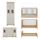 Ver mais imagens de Quarto de Bebê Completo Berço Americano 3 em 1 Colchão Fofura Multimóveis Mp4673 Madeirado/off