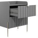 Ver imagem 6 de Mesa de Cabeceira Canto Lateral de Cama Quarto Moriah 45cm Cinza com Champagne