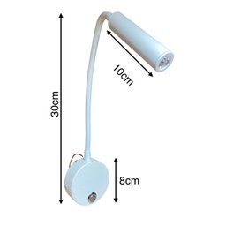 Luminária Arandela Led Flexível Parede Cama:branco - 2