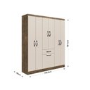 Ver imagem 3 de Roupeiro 6 Portas 181cm x 159,5cm x 40cm Laguna Marrom/Itaúba/Off White