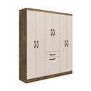 Ver imagem 2 de Roupeiro 6 Portas 181cm x 159,5cm x 40cm Laguna Marrom/Itaúba/Off White