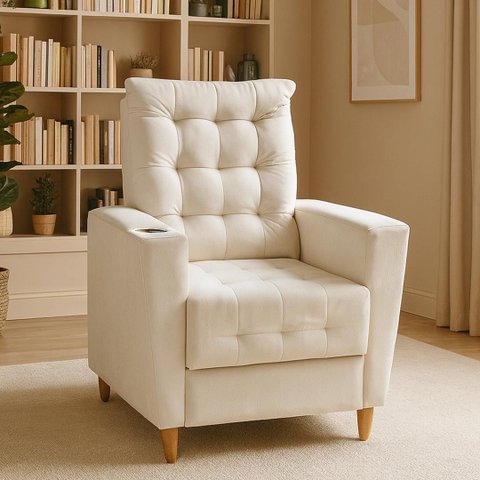 Poltrona de Amamentação Melissa Puff Bege Claro