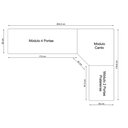 Ver imagem 3 de Guarda Roupa Modulado de Canto 7 Portas com Espelho 3 Peças Decor Marrom/Freijó