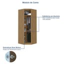 Ver mais imagens de Guarda Roupa Modulado de Canto 7 Portas com Espelho 3 Peças Decor Marrom/Freijó