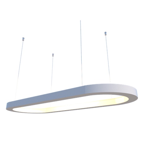 Lustre Pendente Retangular LED 35w 2700k 100cm em Madeira - Laca branca