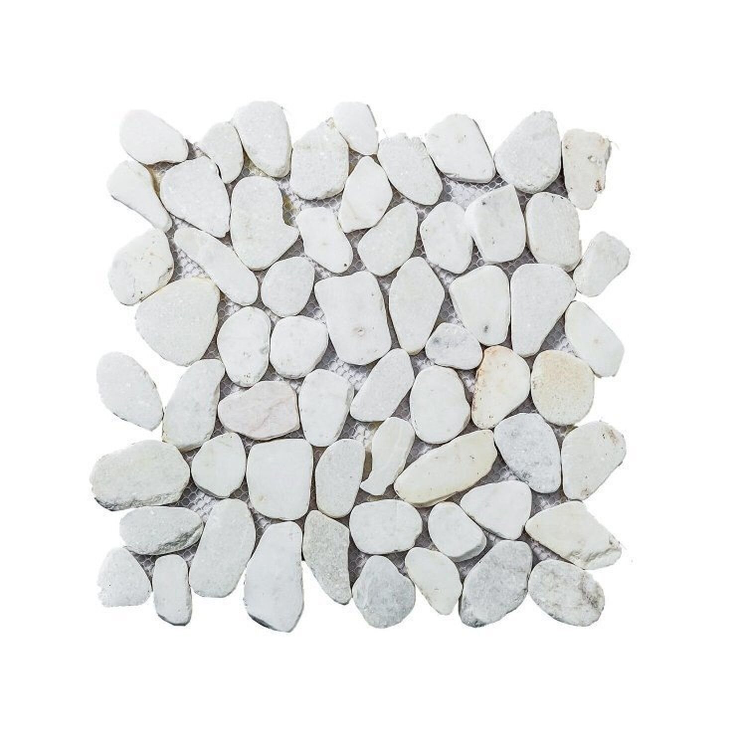Kit com 1m² de Pedra Natural Seixos Placa de 30cm x 30cm Glass
