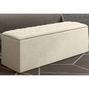 Ver imagem 3 de Cabeceira com Calçadeira Baú Para Colchão Box de 160 cm Paris - JS Móveis - Suede Amassado Bege