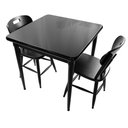 Ver imagem 1 de Cj Mesa Madeira 80x80cm - Base 4pé 78cm + 2 Cadeiras 43 - Preta - Liso