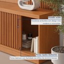 Ver mais imagens de Rack com Painel com 2 Cristaleiras para TV até 75 Polegadas Ripado LED 100% MDF 190,5x294cm Valência