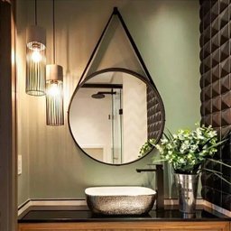 Espelho Adnet de Luxo para Banheiro Quarto Sala Vidro Lapidado 30cm - 3