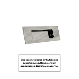 Puxador Concha de Embutir para Porta Inox Polido 15cm - 6