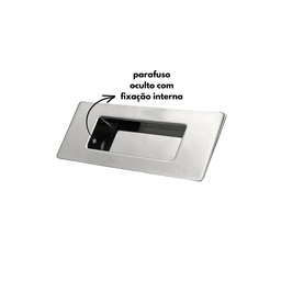 Puxador Concha de Embutir para Porta Inox Polido 15cm - 9