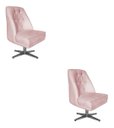 Ver imagem 1 de Kit 02 Poltrona Decorativa Paris Corino Rosa Bebe Dominic Decor