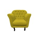 Ver imagem 7 de Kit Namoradeira + 1 Poltrona Decorativa Dália Couro Amarelo Pés Madeira Mz Decor