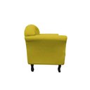 Ver mais imagens de Kit Namoradeira + 1 Poltrona Decorativa Dália Couro Amarelo Pés Madeira Mz Decor