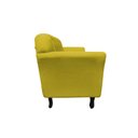 Ver imagem 5 de Kit Namoradeira + 1 Poltrona Decorativa Dália Couro Amarelo Pés Madeira Mz Decor