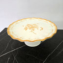 Ver imagem 2 de Prato Porta Bolo/torta com Pé - Floral -fio Ouro