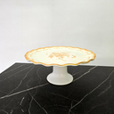 Ver imagem 6 de Prato Porta Bolo/torta com Pé - Floral -fio Ouro