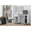Ver imagem 2 de Mesa para Computador Retangular Celeste Moderno 1 Gaveta 125cm Branco Casah