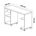 Ver imagem 3 de Mesa para Computador Retangular Celeste Moderno 1 Gaveta 125cm Branco Casah
