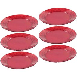 Kit 12 Pratos Vermelhos Grandes 26cm Crippa Servir Mesa Posta Eventos Porções Aperitivos - 1