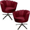 Ver imagem 1 de Kit Duas Poltronas Giratórias Pétala em Sued Premium Sua Casa Decorações