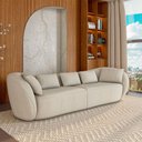 Ver imagem 1 de Sofá Bipartido Sala de Estar Diamond 212cm com Almofadas Soltas Linho Off White G52 - Gran Belo