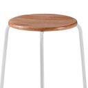 Ver imagem 4 de Kit 2 Banquetas para Cozinha com Base de Aço Cumbuca Branco/Nature