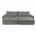 Ver imagem 2 de Sofá Retrátil E Reclinavel 222m Com Molas Suede Cinza