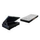 Ver imagem 1 de Cama Box Baú Solteiro Resistence Suede Preto + Colchão Solteiro Resistence Espuma D33 Com EPS 16x88x