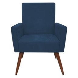 Cadeira Poltrona para Sala Nina Confortável e Reforçada Veludo Azul Marinho - 2