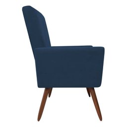 Cadeira Poltrona para Sala Nina Confortável e Reforçada Veludo Azul Marinho - 3