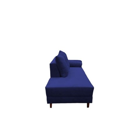 Divã Recamier Berlim 1,60 Cm Lado Direito Suede Azul Marinho