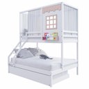 Ver imagem 2 de Treliche Casinha Reta Casal/ Solteiro com Cortina Madeira Maciça Branco/ Rosa Housin