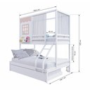 Ver imagem 4 de Treliche Casinha Reta Casal/ Solteiro com Cortina Madeira Maciça Branco/ Rosa Housin