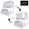 Treliche Casinha Reta Casal/ Solteiro com Cortina Madeira Maciça Branco/ Rosa Housin - 6