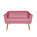 Ver imagem 1 de Namoradeira Decorativa Agatha Suede Rosa 2 Lugares Pés Madeira Ms Decor