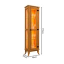 Ver imagem 4 de Cristaleira Organizadora Elegante Funcional 1 Porta com LED Madeira Maciça Alta Torre Domus Freijó