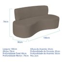 Ver imagem 2 de Sofá Curvo 3 Lugares Amsterdã 180cm Suede