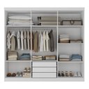 Ver imagem 2 de Guarda-roupa Solteiro Lancaster 6 Portas 3 Gavetas 100% Mdf Branco - Panorama Móveis