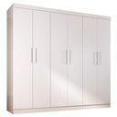 Ver imagem 3 de Guarda-roupa Solteiro Lancaster 6 Portas 3 Gavetas 100% Mdf Branco - Panorama Móveis