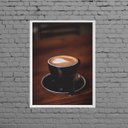 Ver imagem 1 de Quadro Rústico Xícara Com Café Coração 45x34cm - com vidro:Madeira preta
