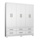 Ver imagem 4 de Cômoda London e Guarda Roupa Casal Vêneto Branco - Demóbile