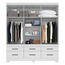 Ver imagem 5 de Cômoda London e Guarda Roupa Casal Vêneto Branco - Demóbile
